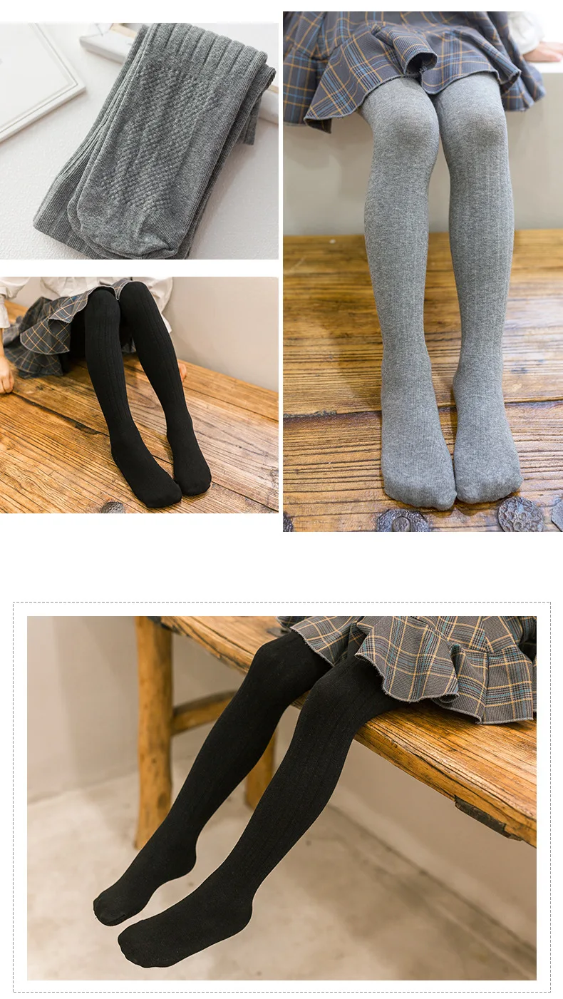 Autumn And Winter Panty-hose for Kids Wide Vertical Striped GIRL'S Leggings Socks Foot Massage Anti-pilling Solid Color Dance Pa