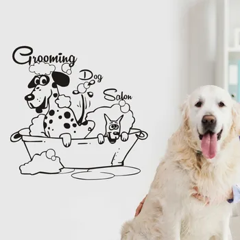 

Grooming Dog Salon Decal Pet Shop Wall Sticker Posters Vinyl Art Decals Parede Decor Mural Pet Clinic Wall Sticker