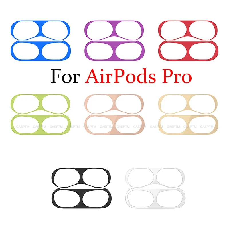 Металлический пылезащитный чехол для Apple AirPods 1 Funda, аксессуары, защитная наклейка, защита кожи для AirPods Pro, наклейка ярких цветов