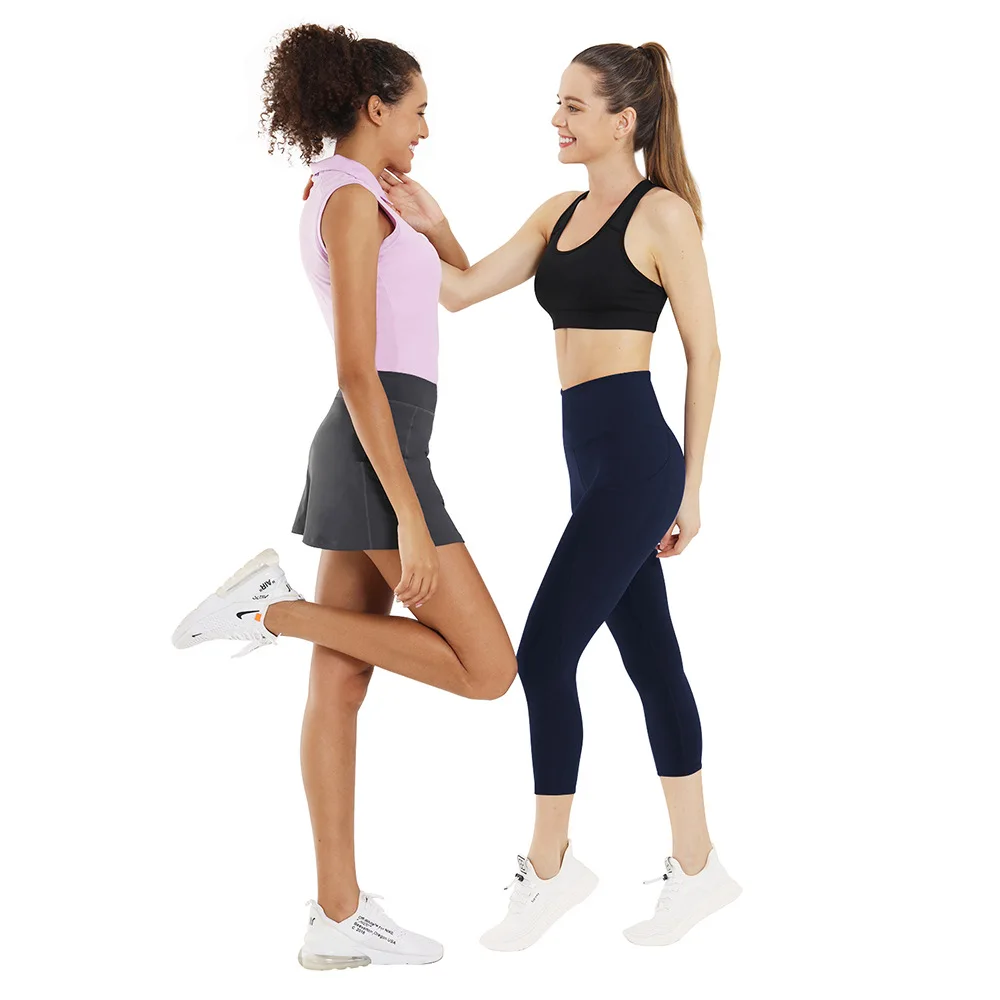 

22 ''Hot Selling Women's High-waisted Body Hugging outside Pocket Yoga Pants Outdoor Running Athletic Pants Capri (Bwsb010)