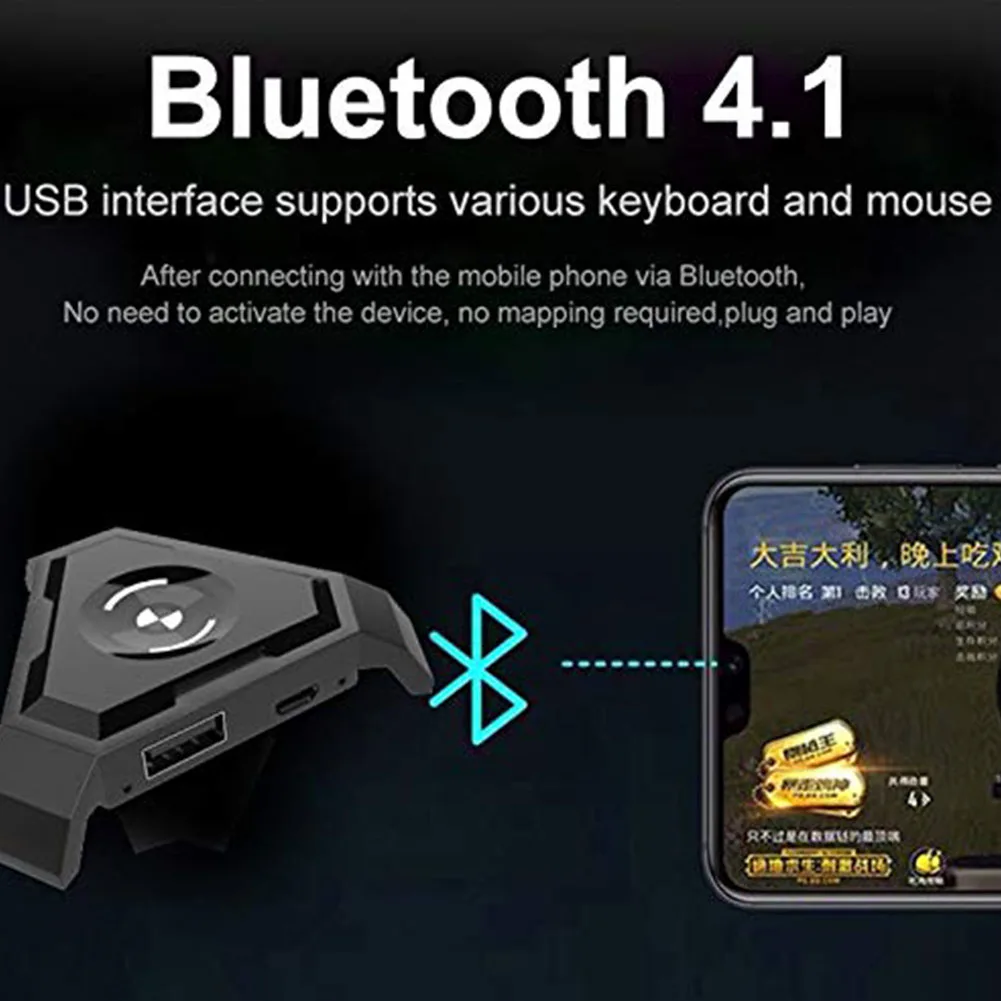  USB Gamepad Controller Set Bluetooth 4.1 Phone Black Mobile Keyboard Mouse Plug And Play Converter 