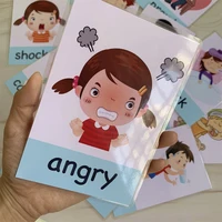 12PCS/Set Montessori Baby Learning Card Cartoon English Flash Cards for Children Kids Funny Memory Exercise Game Educational Toy 1
