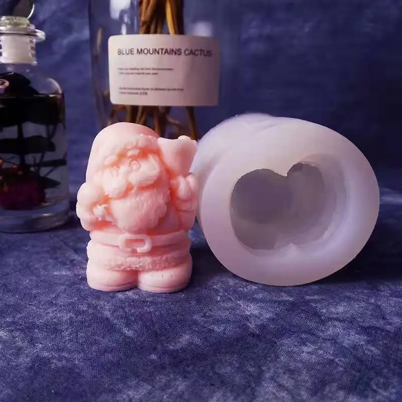 Description Picture 4 of item3D Santa Silicone Candle Mold Diy Christmas Gift Making Tools Handmade Aromatherapy Plaster Artifact Resin Soap Kit Home Decor