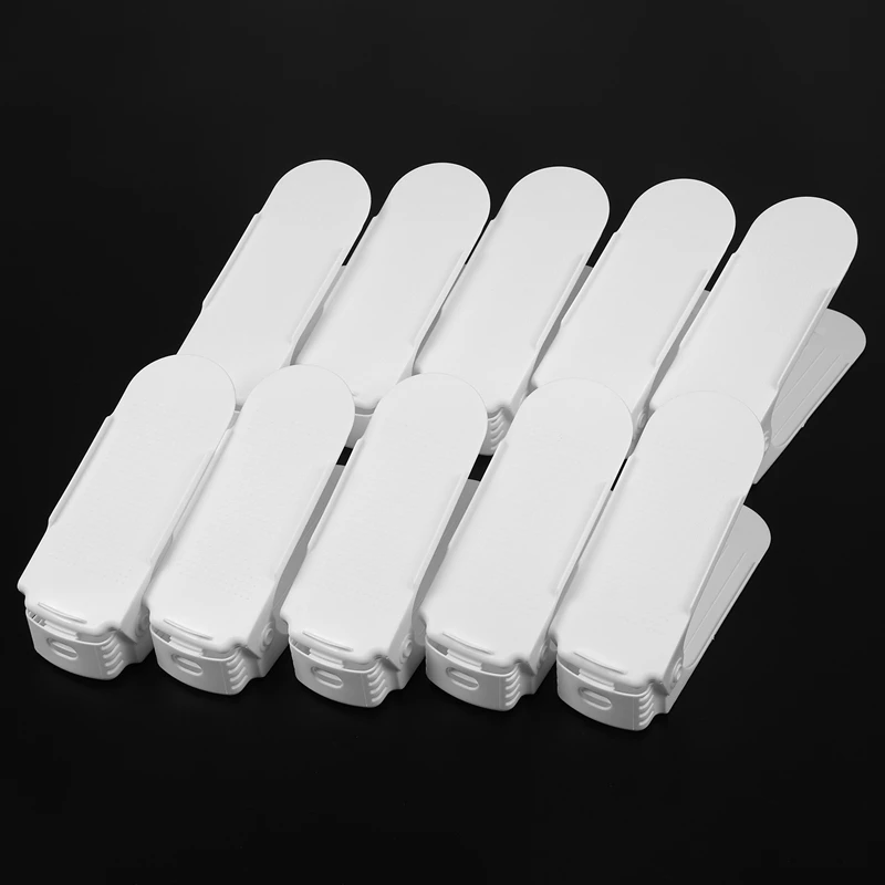 Lot DE 10 Adjustable Shoe Support For To Stack Shoes Shoe Organizer Space Saver a Shoes Support Rack Plastic White