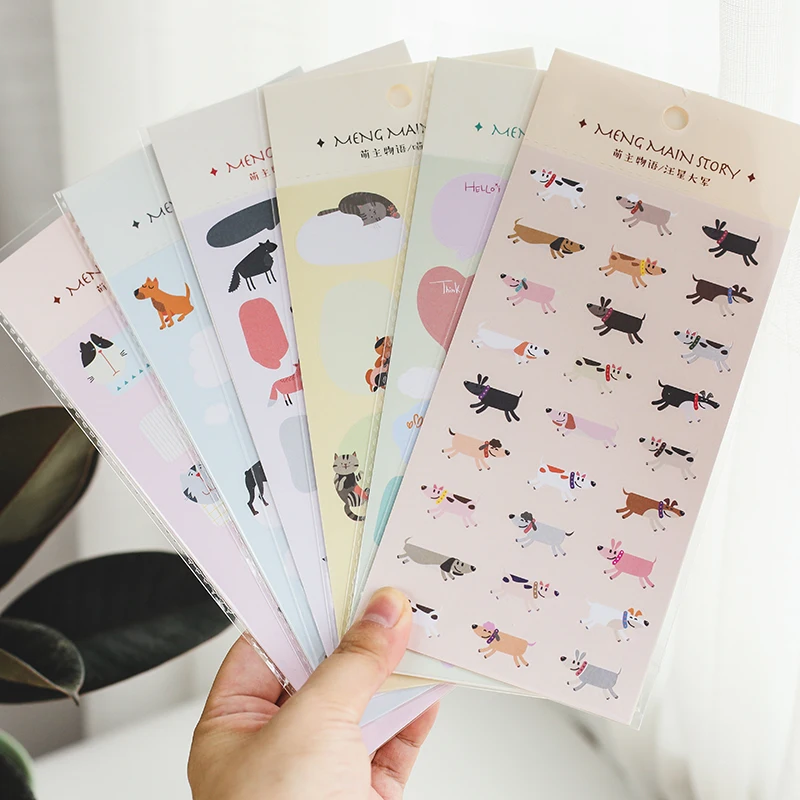 SIXONE Cute Animal Writable Decorative Sticker kawaii DIY Decoration Message Labels Stickers Handbook Material Stationery