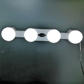 

4 LED Vanity Mirror Lights Kit with Stepless Dimmable Light Bulbs Lighting Fixture Strip for Makeup in Dressing Room USB Port