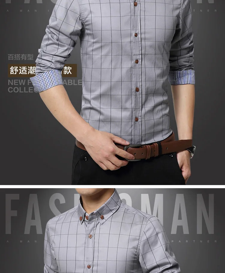 FFXZSJ брендовая Новая Осенняя мужская одежда Slim Fit Мужская рубашка с длинными рукавами мужская клетчатая хлопчатобумажная повседневная мужская рубашка Social Плюс Размер M-5XL
