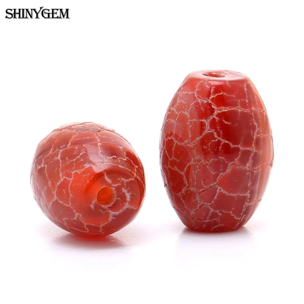 ShinyGem 12*16 мм овальные натуральные красные Агаты бочонок бусины яркая трещина узор