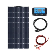 Boguang 100w solar panel Monocrystalline silicon cell module 12V/24V/10A controller DIY kit for 12v battery RV car yacht power boguang 50w glass monocrystalline solar power station solar cell factory cheap selling 12v solar panel for home battery charge