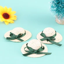 

1:12 Dollhouse Miniature Straw Hat Doll Hat Headwear Doll Decor ​Toy Hand Weaved Accessoires pour poupées