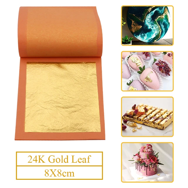 24K Gold Leaf Sheets Pure Gold Leaf Real Gold Foil 10pcs 8x8cm for Edible  Cake Decoration Facial Mask Art Crafts Paper Gilding - AliExpress