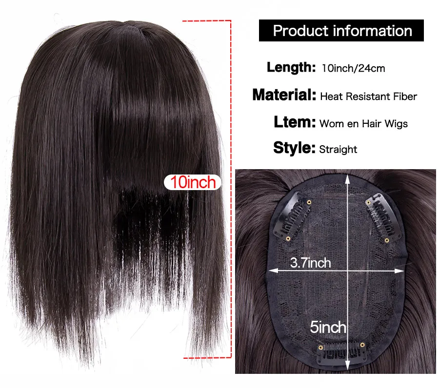 Synthetic New Woman Hair Clip In Hair Pieces With Bangs For Women Cover Thinning Hair and White Hair Hairpiece Synthetic On Hair
