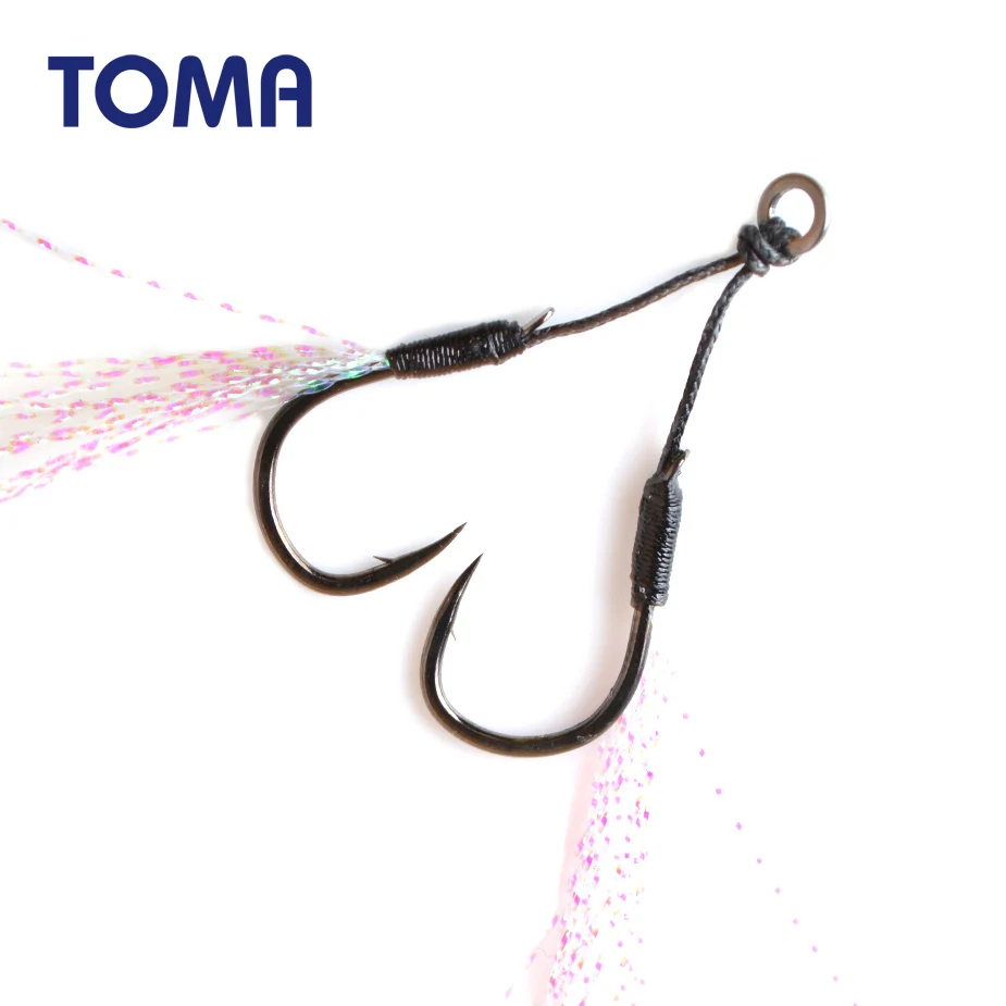 

TOMA Small Sea Fishing Hook Shore Jigging For Micro Jig 7g 15g 30g 40g Micro Assist Hooks Light Jig Fishhook Tackle