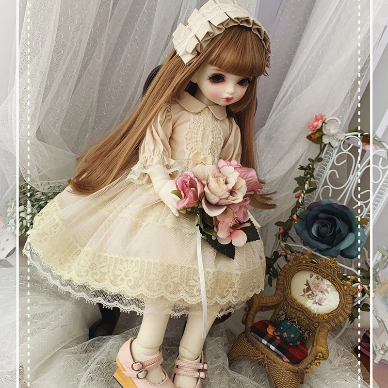 Платье для принцессы костюм + лента волос куклы BJD 1/6 1/4 дюйма аксессуары кукол Blyth