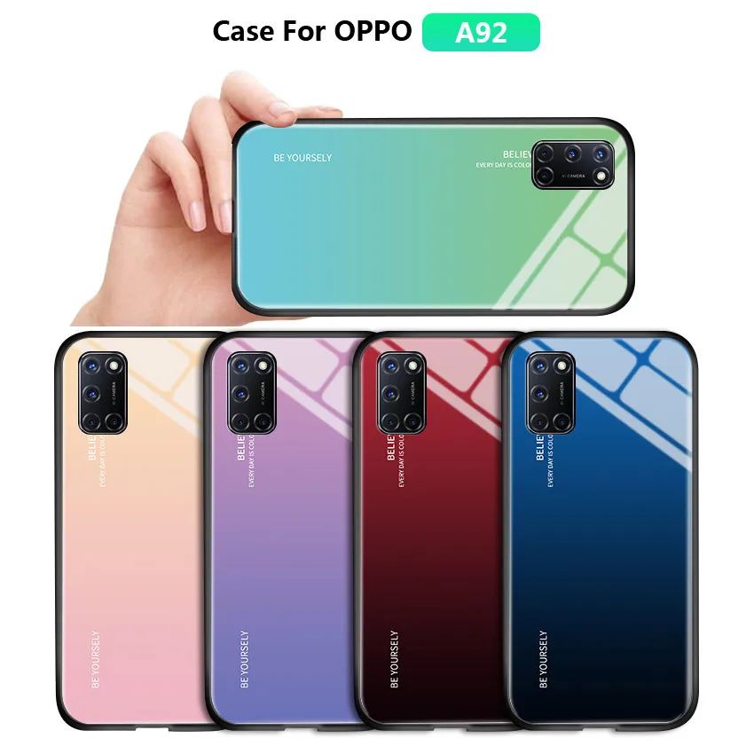 Для OPPO A52 A72 A92 A31 A9 2020 A12 Роскошный чехол Аврора Радуга градиентная серия