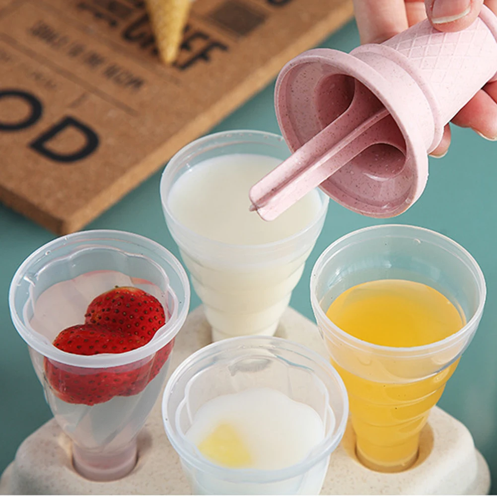 Popsicles кухонный инструмент морозильник мини фруктовый сок делая милый летний дом DIY Форма для изготовления мороженого конуса пшеничной соломы мультфильм