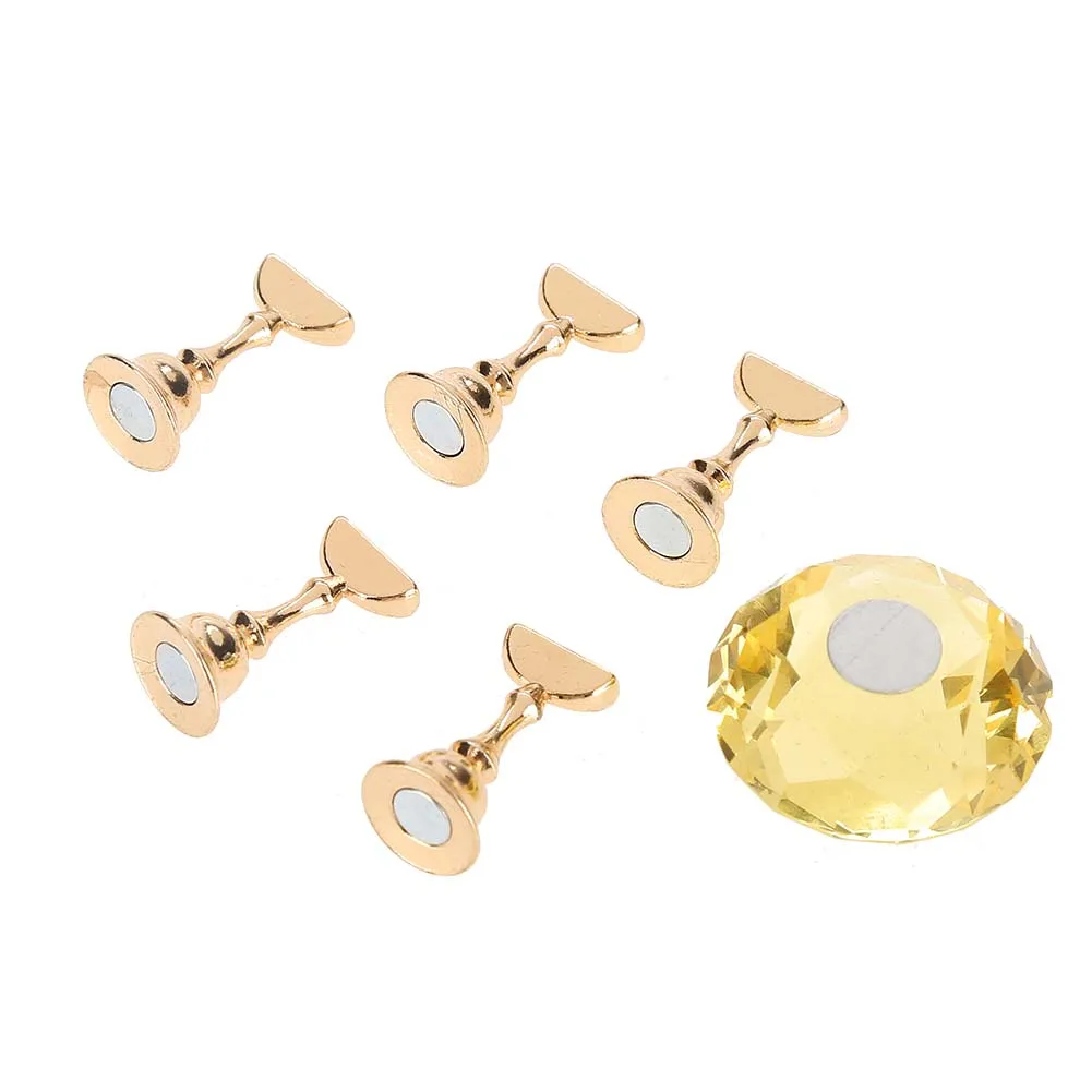 Rhinestone Magnetic Base DIY Nail Art Practice Training Display Stand Holders False Nails Showing Shelf Salon Manicure Tools
