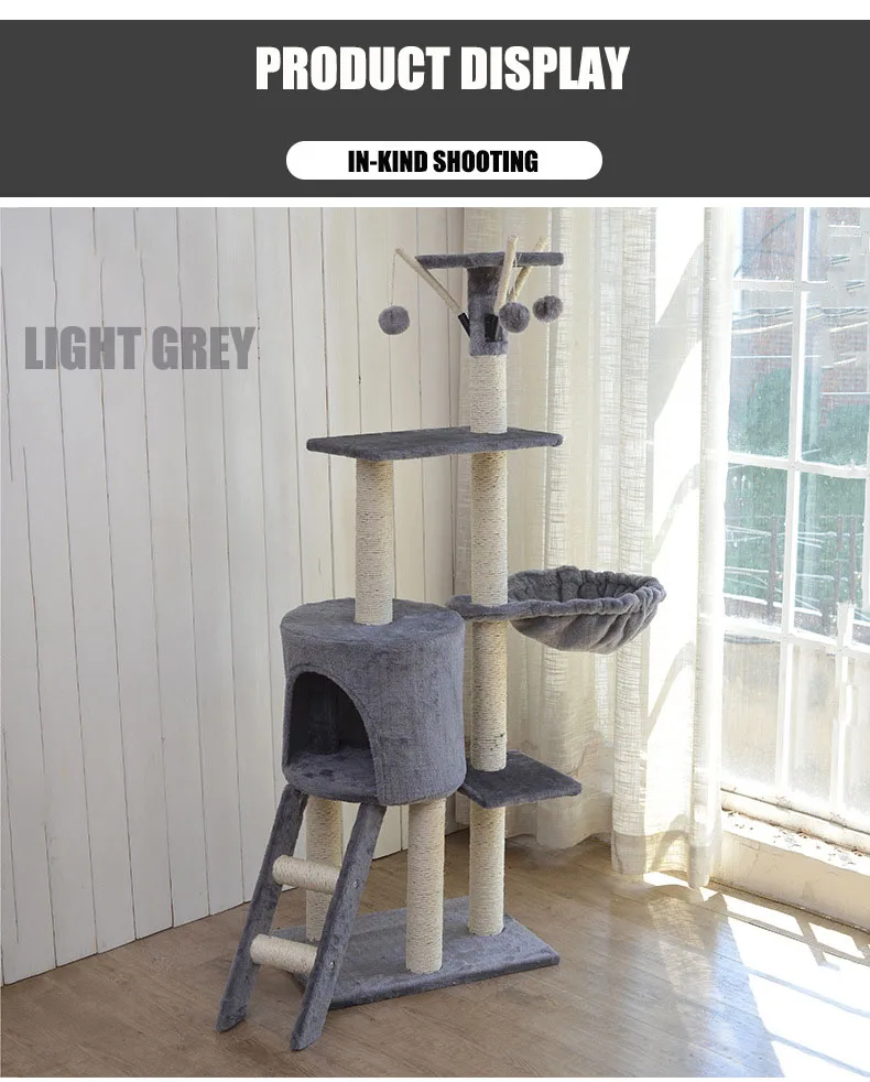 Title 3, Cat Tree Multi-layer with Hammock Cat Scratcher...