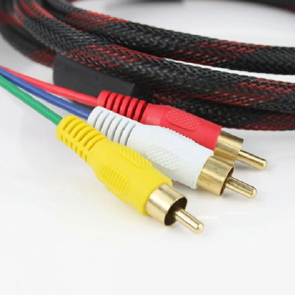 HDMI Male To 3 RCA Video Audio AV Component Converter Adapter Cable HDTV HDMI to 3RCA Male Connector Signal Transmitter 1.5m
