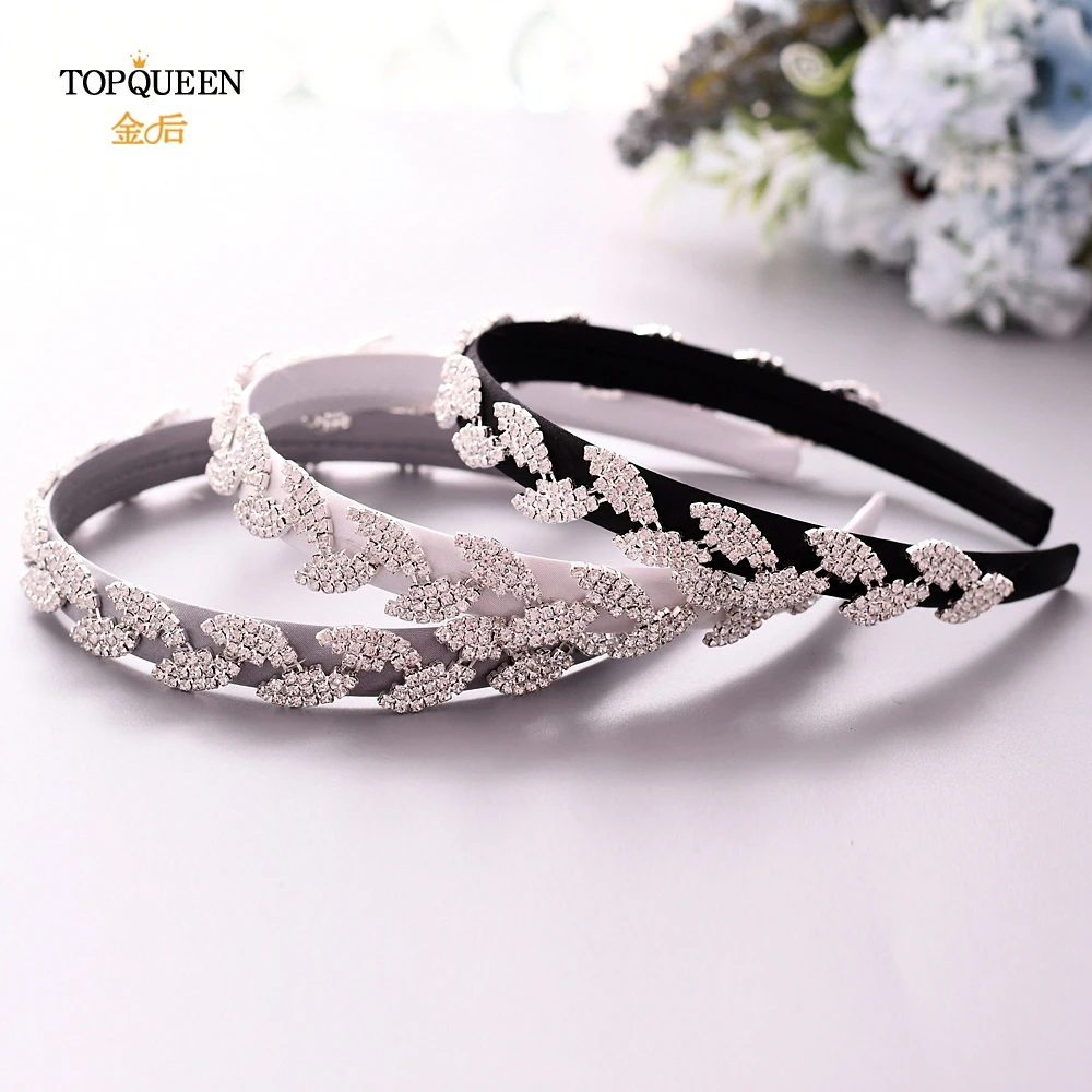 TOPQUEEN S198-FG повязка для волос в стиле барокко винтажная Серебряная Бриллиантовая тиара блестящие стразы лента для волос для женщин Свадебные аксессуары для волос