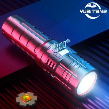 

Super high power XHP90 Led flashlight 26650 OLED Power Display Torch Flashlight rechargable outdoor light cycling for the bike