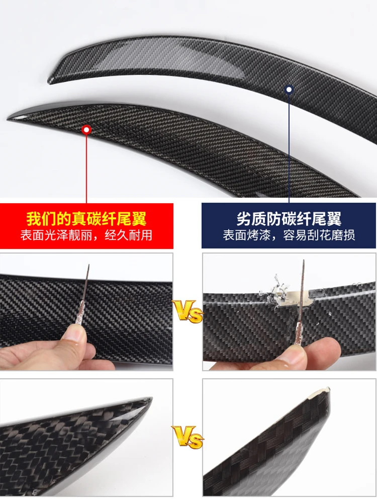 Car Key Cover caseGenuine Carbon fiber Car Smart Key Chain Keychain Holder Keyring Remote Key Fob - Black For VW Tiguan