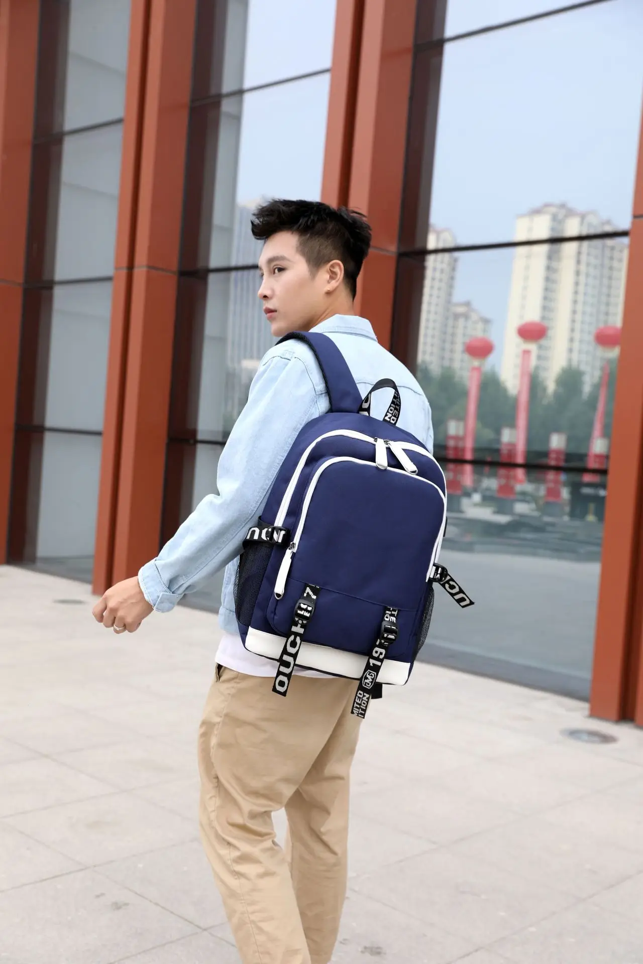 

BTS Backpack USB Rechargeable School Bag Student Backpack Computer Bag Travel Bag