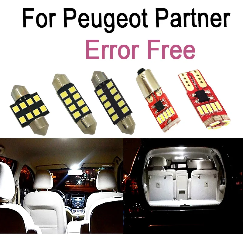 

Perfect White Canbus LED Interior light indoor bulb Kit For Citroen Berlingo For Peugeot Partner I II III MK1MK2 MK3 B9 K9 Tepee