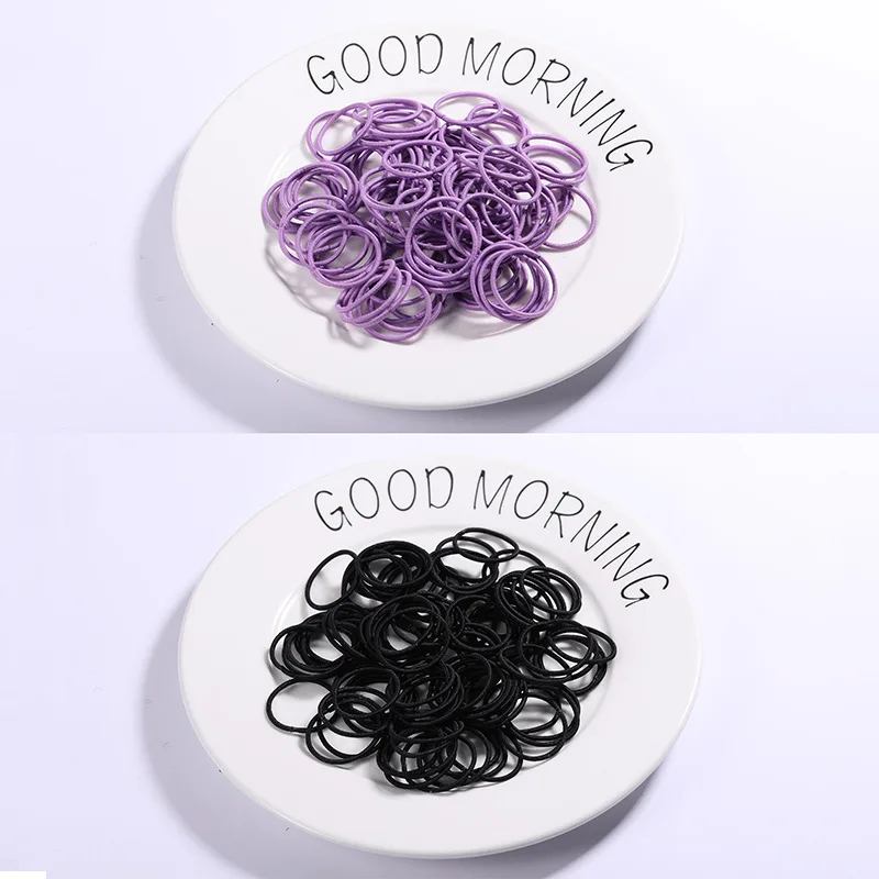 New 100PCS/Lot Girls Candy Colors Nylon 3CM Rubber Bands Children Safe Elastic Hair Bands Ponytail Holder Kids Hair Accessories