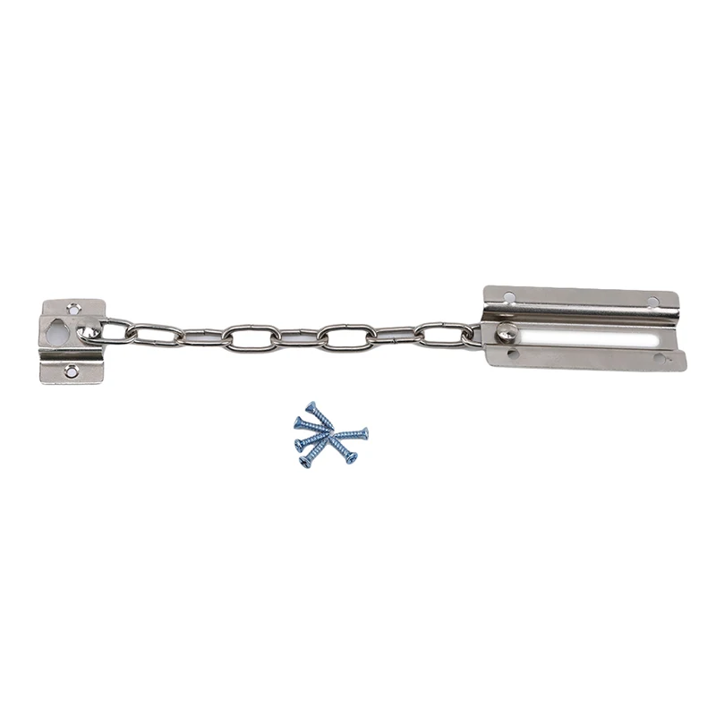 High Quality Chain Sturdy Steel Home Safety Nickel Finish With Screw Safety Hotel Door Security Door Anti-theft Chain