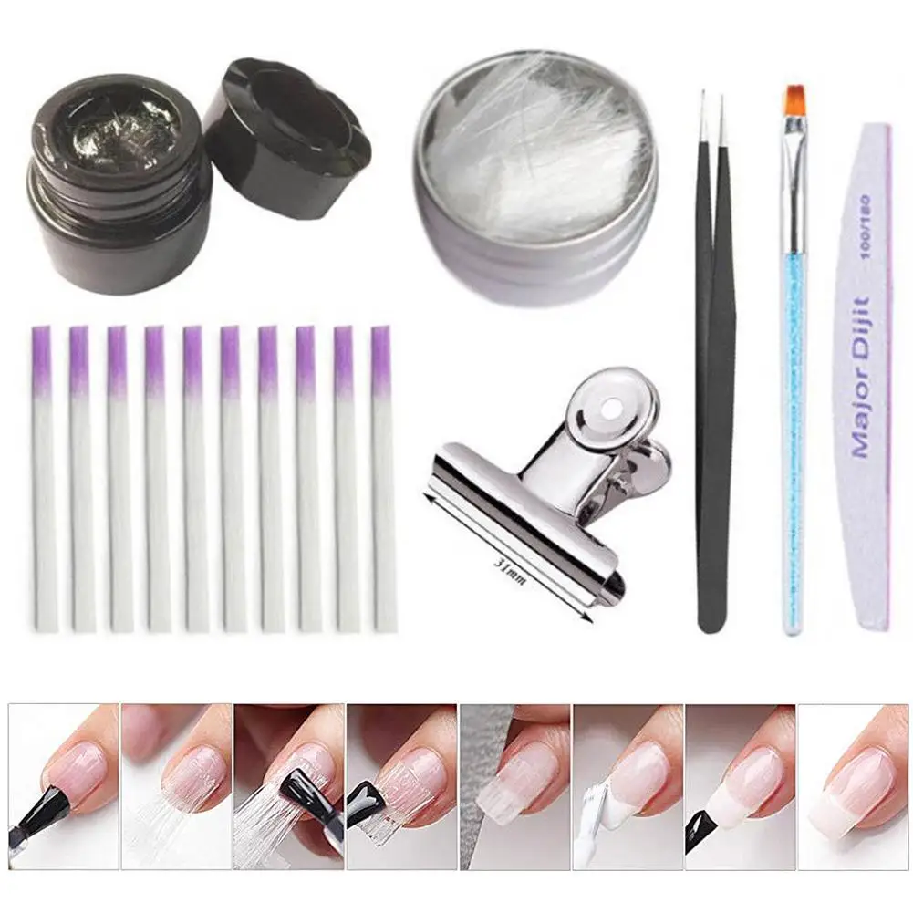 Mshare Fiber Nails Kit Fiberglass Builder Nail Extension Gel Set Nail  Extension Kits Manicure Salon Tool 7pcs Set - Nail Sets & Kits - AliExpress
