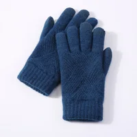 Female Winter Warm Knitted Full Finger Gloves Men Solid Woolen Touch Screen Mittens Women Thick Warm Cycling Driving Gloves H46 - Image 6