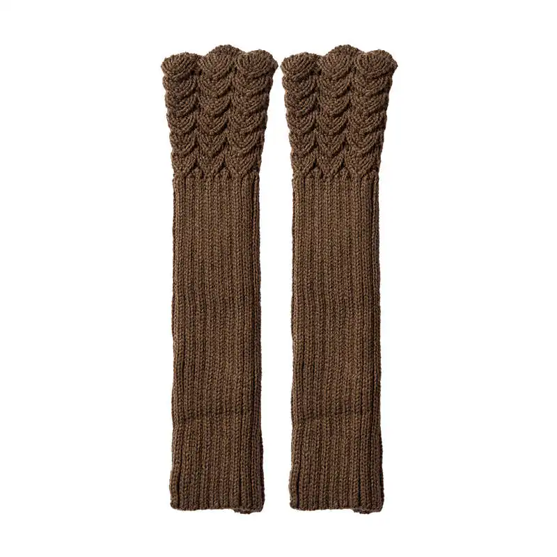 Fashion Women Knitted Fingerless Winter Gloves Arm Warmers Soft Warm Mitten Long Gloves