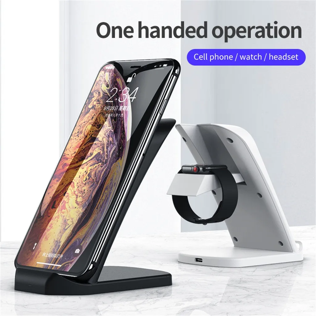 Ouhaobin Беспроводное зарядное устройство для iPhone Быстрое беспроводное 11 Pro Xs Max 2 в 1
