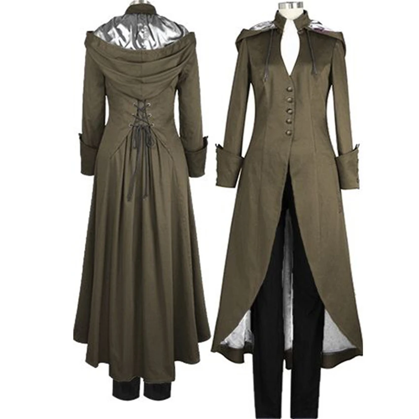 Ренессанс женщина принцесса косплей пальто средневековый Викторианский Ретро Мужская куртка с капюшоном Винтаж Твердые стимпанк представление смокинг
