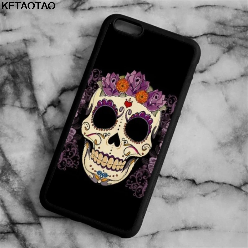 Чехол для телефона KETAOTAO Skull Grim Reaper Poker card, чехол s для iPhone 4S 5 6 5C 5S 6S 7 8 X Plus XR XS Max, мягкий чехол из ТПУ и резины и силикона - Цвет: Коричневый