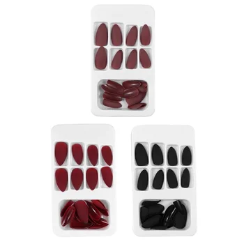 

72PCS Self-Adhesive Short PVC Nail Decals Fake Nail Tips Manicure Tool Nail Sticker for Girls Ladies Women