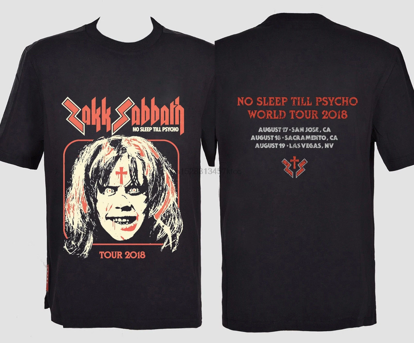 Футболка Zakk Sabbath World Tour 2018 Мужская брендовая с принтом из 100% хлопка футболка
