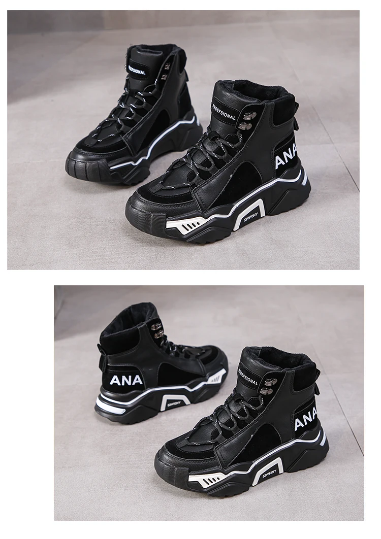 TKN Woman Winter Platform Shoes Female Plus Warm Ankle Boots Women Designer Chunky Casual Sneakers Lace-up Winter Boots 2010