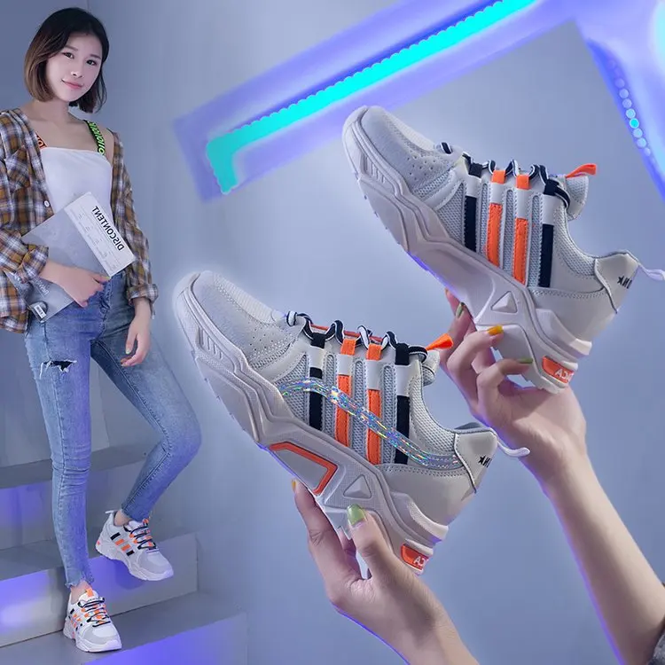 

Supply of Goods Place of Origin 2019 Autumn New Style round-Toe Athletic Shoes Women's Anti-slip Flat Semi-high Heeled WOMEN'S C