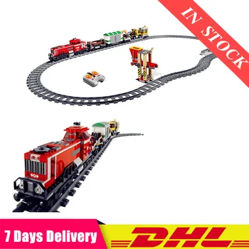 

DHL IN Stock 02039 898Pcs City Red Cargo Train Power Functions Remote Control Building Blocks Brick Toys Compatible 3677