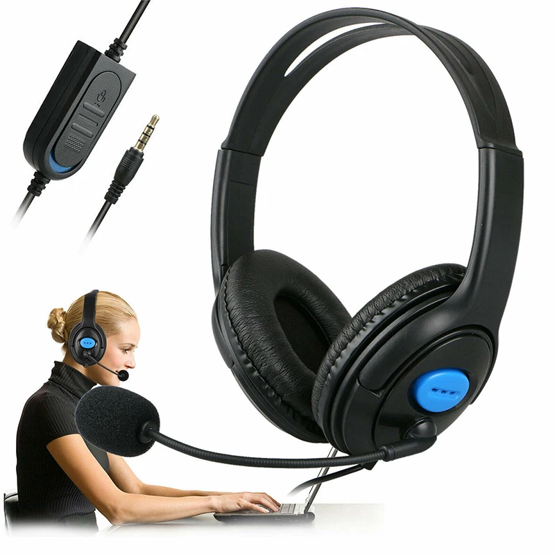 Gaming Headset Stereo Sound Headphone 3 5mm Wired Mic for Laptop Game Console LHB99
