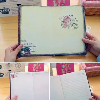 

Notebook Classic Color Portable Cloth Line Binding Office Children Schedule Book Diary Journal Student Floral Notebook