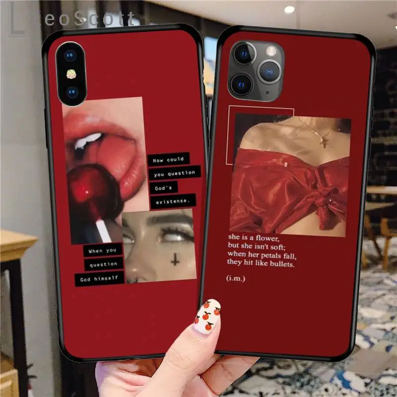 Retro Red Pattern Art Lyrics Aesthetic Phone Case For IPhone 11 12 Pro XS MAX 8 7 6 6S Plus X 5S SE 2020 XR Retro Red Pattern Art Lyrics Aesthetic Phone Case For IPhone 11 12 Pro XS MAX 8 7 6 6S Plus X 5S SE 2020 XR