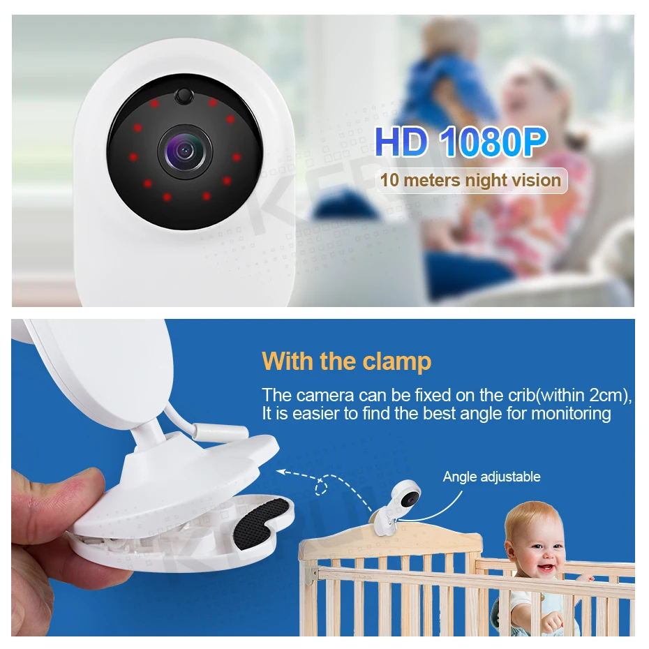  Kerui 4.3 Pollici Wireless Baby Monitor a Colori 1080P Hd Audio Video Macchina Fotografica Del Bamb
