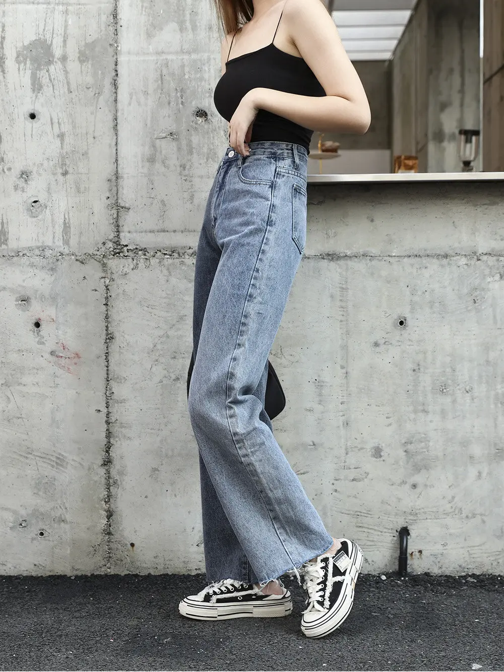 GOPLUS High Waist Jeans Boyfriends Patchwork Women Wide-leg Pants Plus Size Mom Jeans Grande Taille Femme Spodnie Damskie C9601