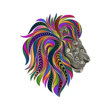 Puzzle tête de Lion coloré 3D en bois, bricolage, bloc Pop A3 A4 A5, Animal extraterrestre, jeu de Puzzle, 100 200 300 grammes pour enfants, boîte cadeau