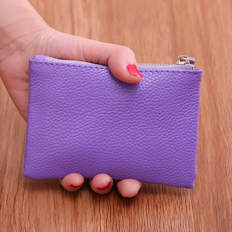 Женский мини-кошелек Zero, мужской кожаный кошелек, сумка для карт, маленький кошелек Zero, кошелек - Цвет: Лаванда