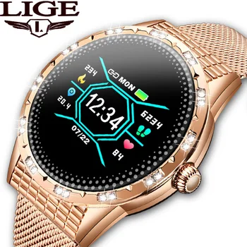 

LIGE Fashion Women Smart Watch Sports Fitness Tracker Heart Rate Blood Pressure Monitor Pedometer for Android iOS smartwatch