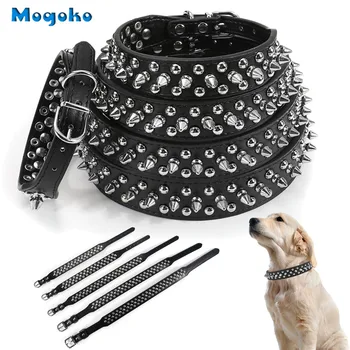

Mogoko 1x Punk Pet Dog Collars PU Leather Punk Rivet Spiked Dog Collar Pet Collars For Small Dog Cat Collar S/M/L/XL/XL/XXL Size